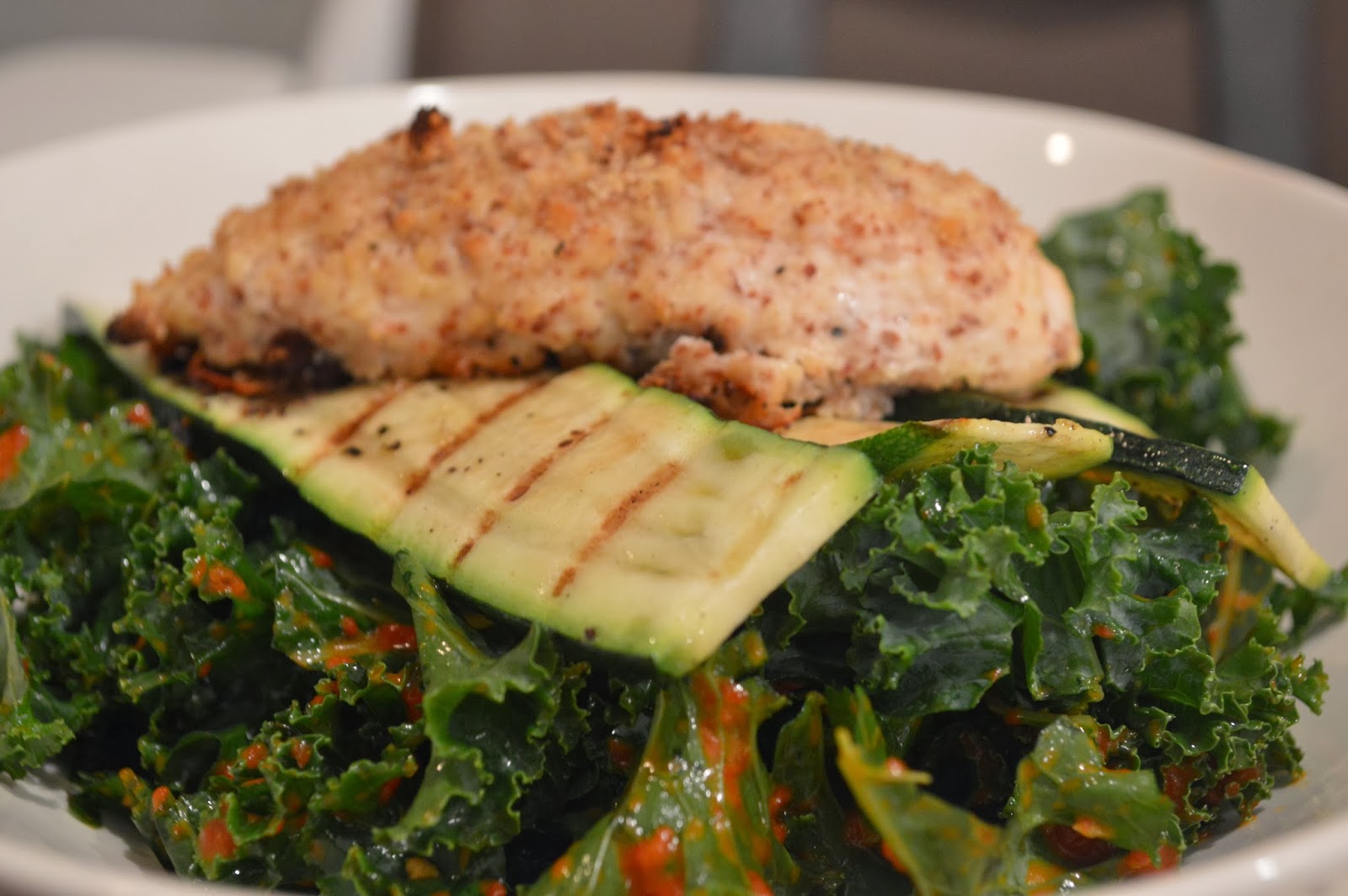 peace. love. & good food. Grilled Zucchini Ribbon and Kale Salad with