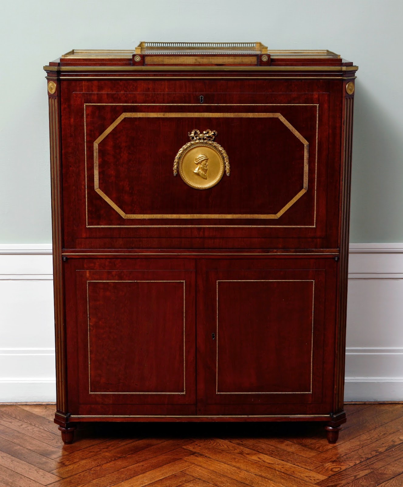 Secretaire; mahogany, with gilded bronze and brass David Roentgen, Germany, c. 1790