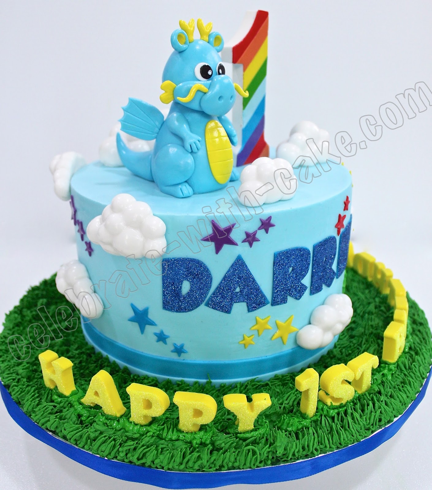 Celebrate with Cake! 1st Birthday Baby Dragon Cake
