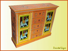Indian Painted Furniture Wooden Hand Painted Items Hand Painted