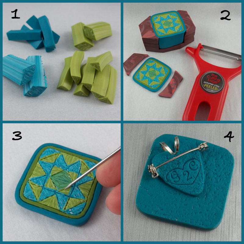 2 Good Claymates Quilt Block Inspired Jewelry