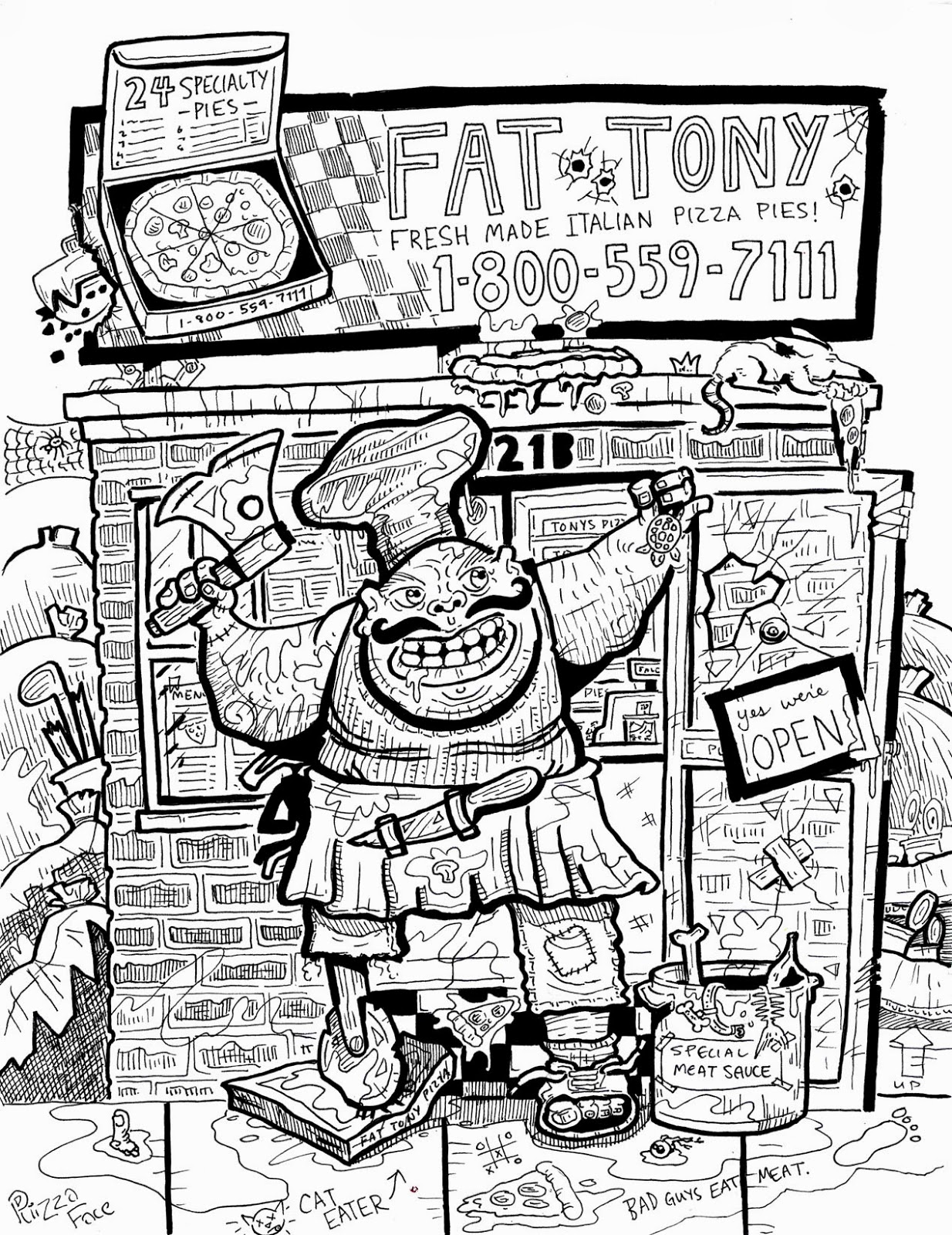 Ethan Mongin Illustration Design Pizzaface from TMNT