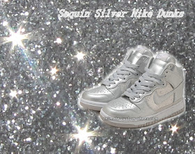 nike silver sequin dunks high tops