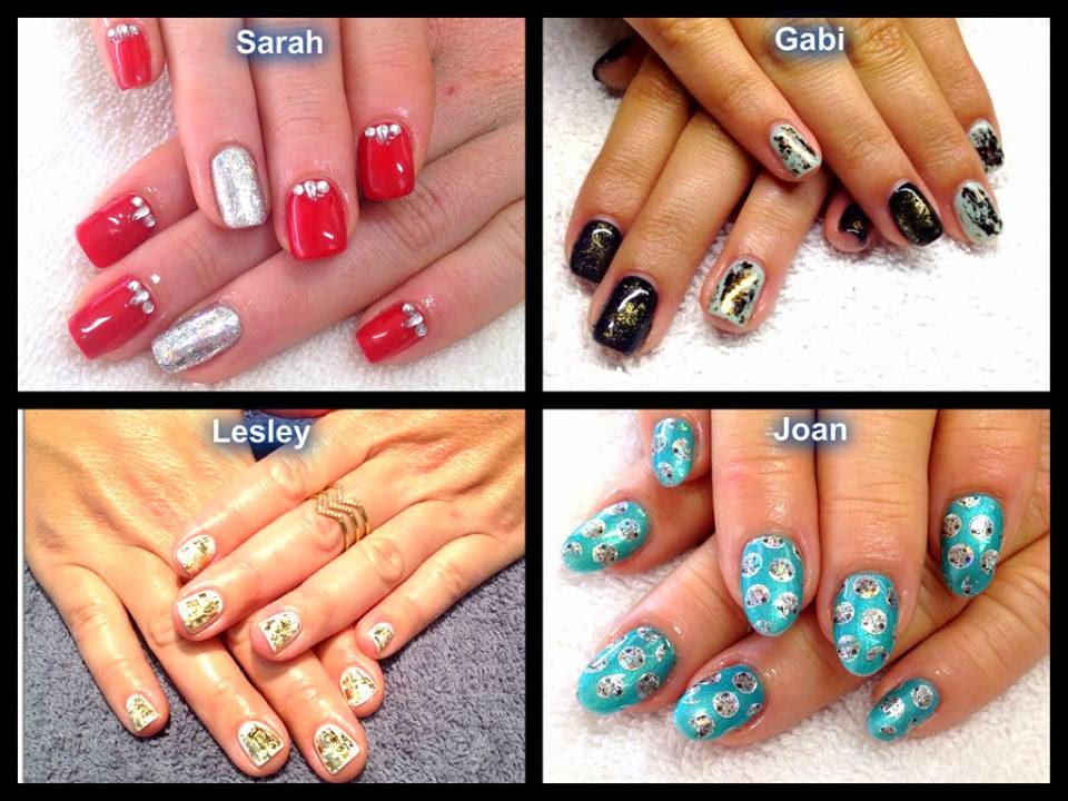 Shellac polish manicure's on the natural nails acrylic backfills with