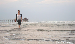 walking along the ocean beach, florida