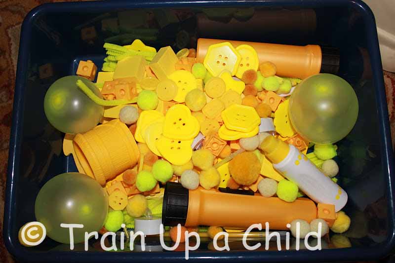 Yellow Sensory Bin Learn Play Imagine