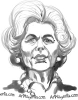 Margaret Thatcher is a caricature by Artmagenta
