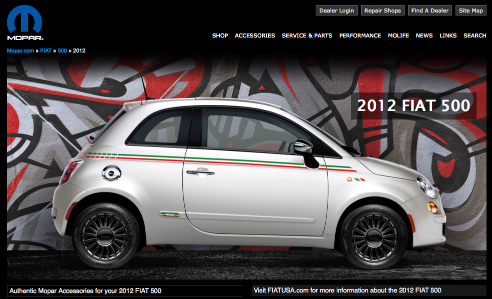 FiatChryslerBlog: Mopar presenta la gamma accessori per la Fiat 500 a  stelle e strisce