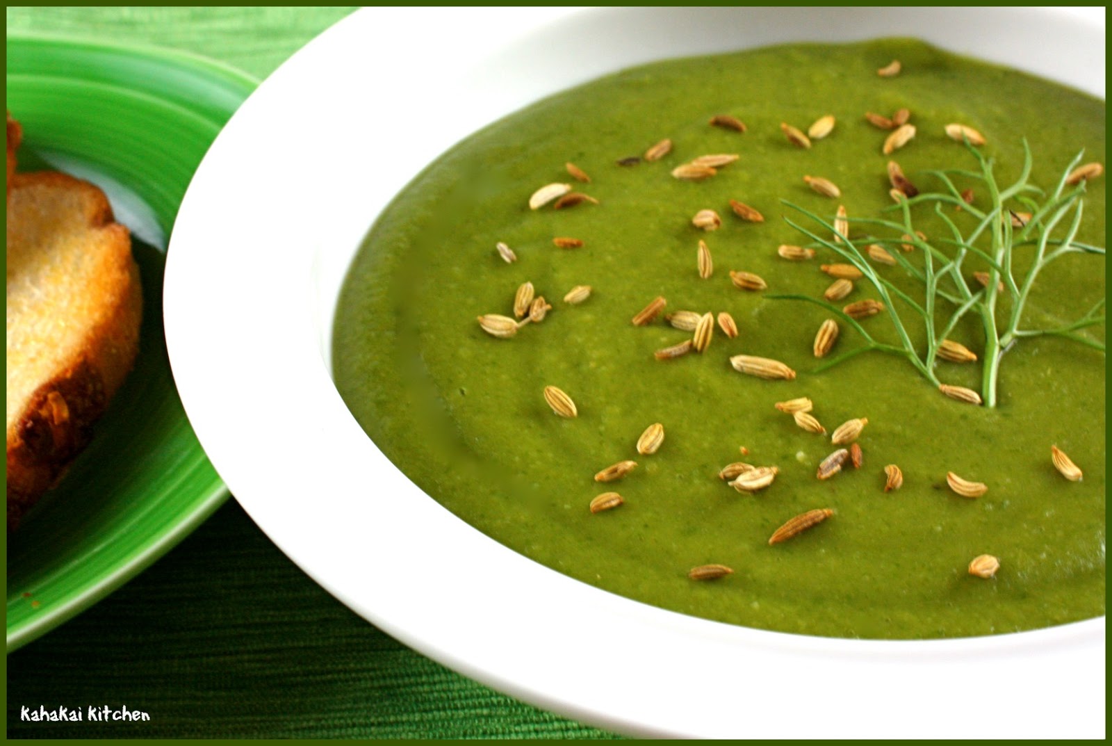 Kahakai Kitchen Split Pea, Fennel, and Spinach Soup Eatin' of the Green for Souper (Soup