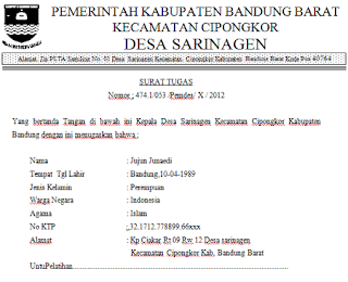 Contoh Surat Jalan Atau Surat Tugas Dari Kantor Kumpulan