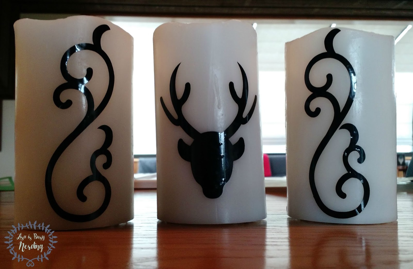 Lisa is Busy Nerding Quick & Easy Vinyl Project Flameless Candle Decor!