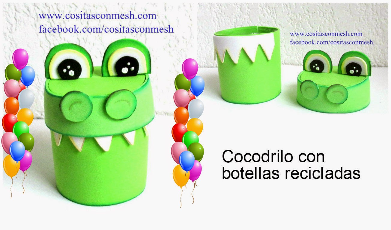 Manualidades dulcero cocodrilo reciclaje ~ cositasconmesh