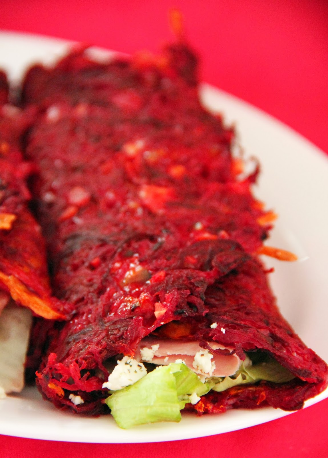 Jo and Sue Beet Wraps With Cranberry Garlic Cream Cheese Spread