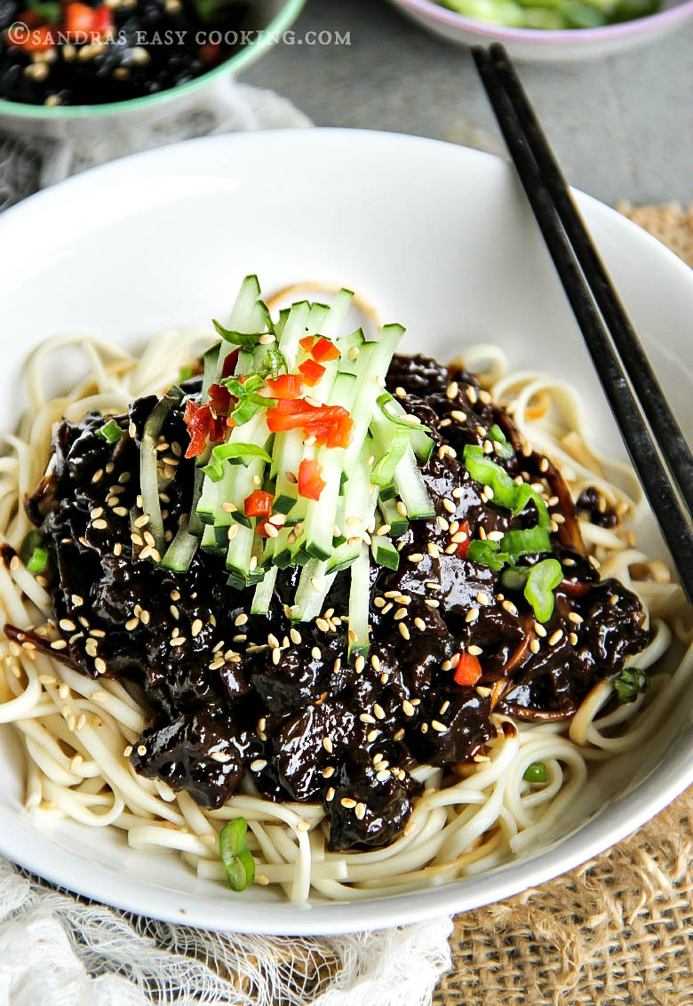 Black Bean Noodles Jjajangmyeon Sandra's Easy Cooking