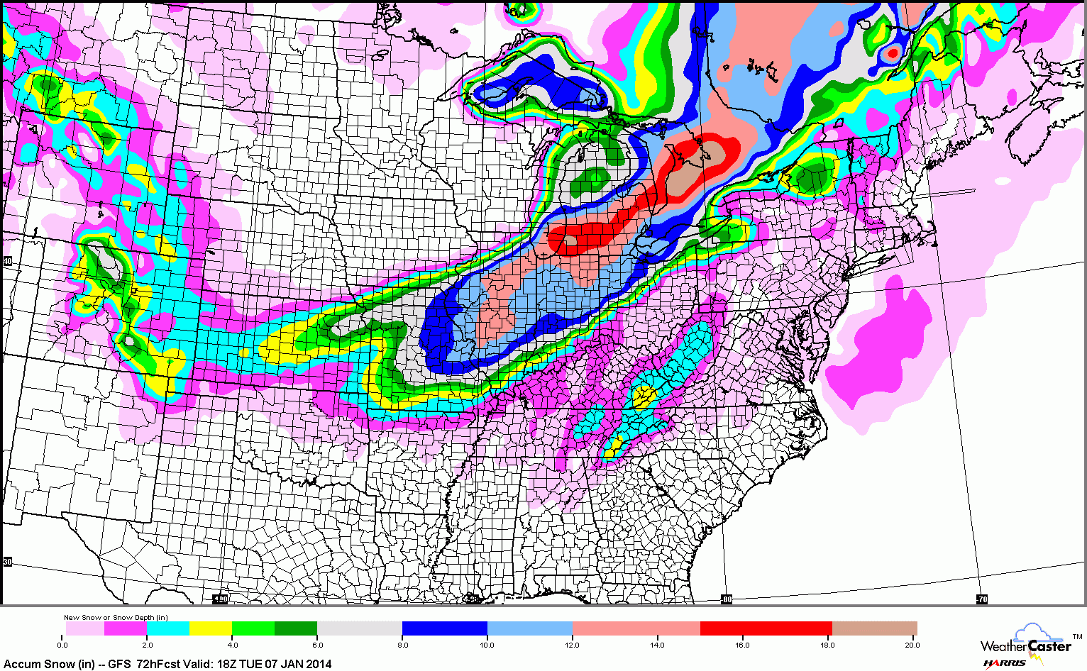 global forecast system gfs total forecast snowfall from the afternoon 18z model run forecasting most snow from southeast central illinois to southern global forecast system gfs total forecast snowfall from the afternoon 18z model run forecasting most snow from southeast central illinois to southern