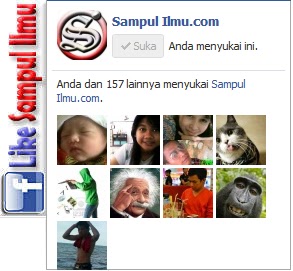 Cara memasang widget like facebook di samping blog | Sampul Ilmu