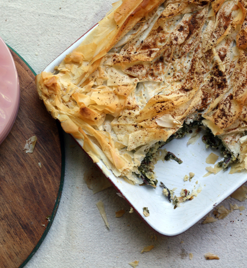fudge ripple chard & ricotta pie