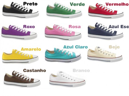 all star colorido cano alto