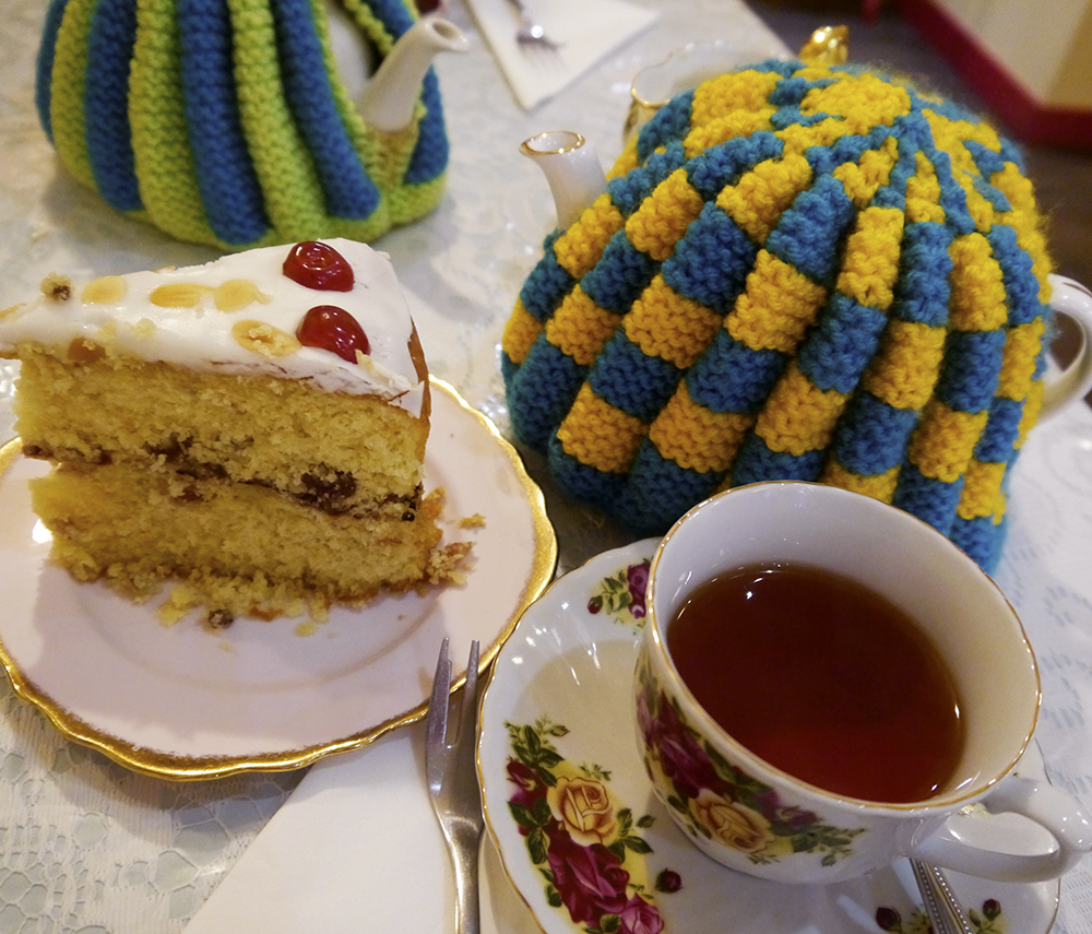Tea and Cherry Bakewell Cake Tea and cake, afternoon tea, The Palais, tearoom, Dundee cafe