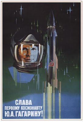 Gagarin in un poster sovietico