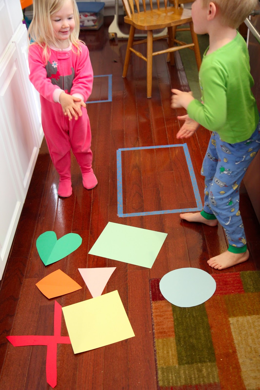Toddler Approved! Tape Shape Matching Game