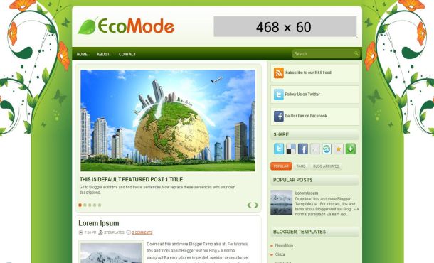 Nature Floral Green Blogger Layout Template Nature Floral Green Blogger Layout Template