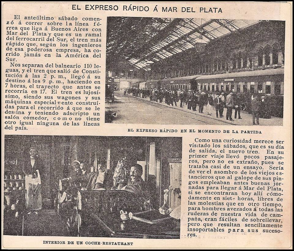 1901 - FFCC SUD - EL PRIMER RÁPIDO A MAR DEL PLATA.