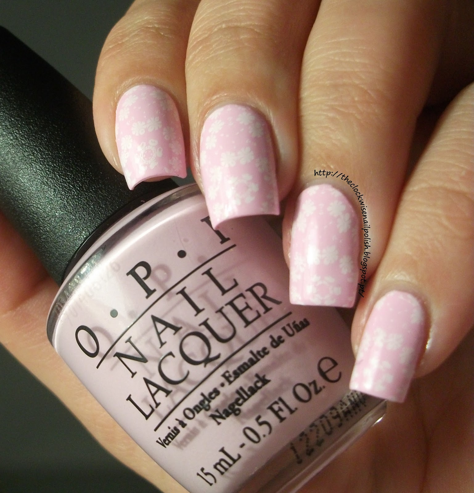 The Clockwise Nail Polish OPI Mod About You & Delicate Stamping