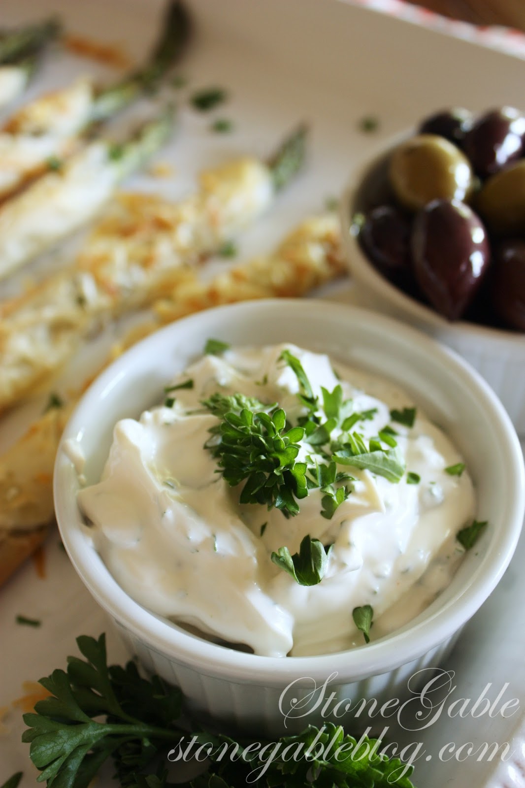 PARMESAN ASPARAGUS PHYLLO ROLLUPS WITH LEMON DIPPING SAUCE StoneGable