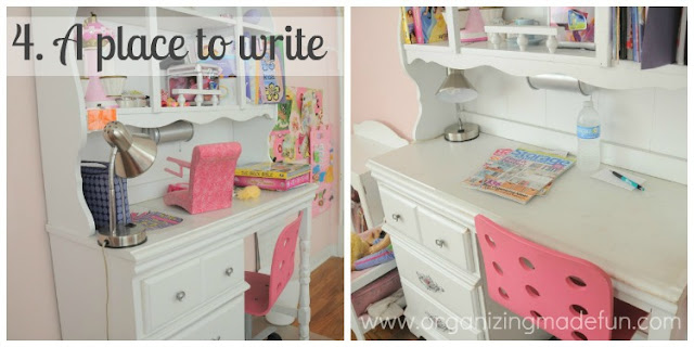 A place to write  - Set up the desk for your guest to write things down :: OrganizingMadeFun.com