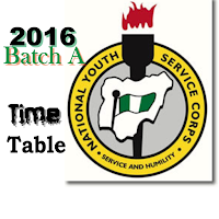 2016 Nysc Batch ‘A’ Mobilization Time Table is Out