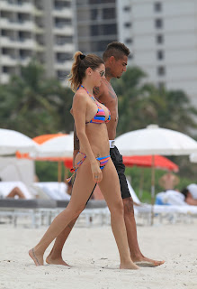MELISSA SATTA and Kevin-Prince Boateng on Miami beach