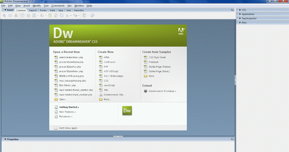 Download Dreamweaver CS3 WEPSETINDO