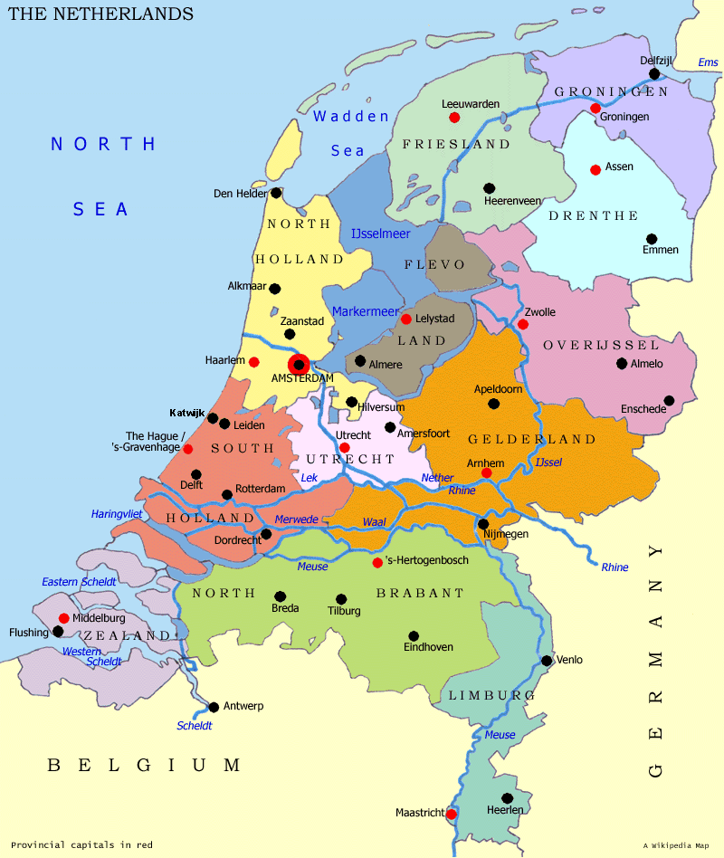 it na europa: Mapa da Holanda