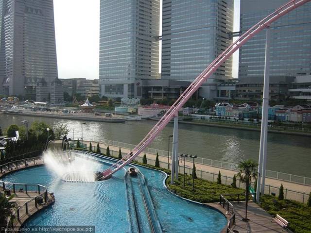 One of the coolest roller coasters in the world, “Vanish” located in Yokohama Japan, dives into an underwater tunnel at one point during the ride.  The roller coaster track is 2,440 feet in length and a typical ride lasts about 1-minute 58-seconds.