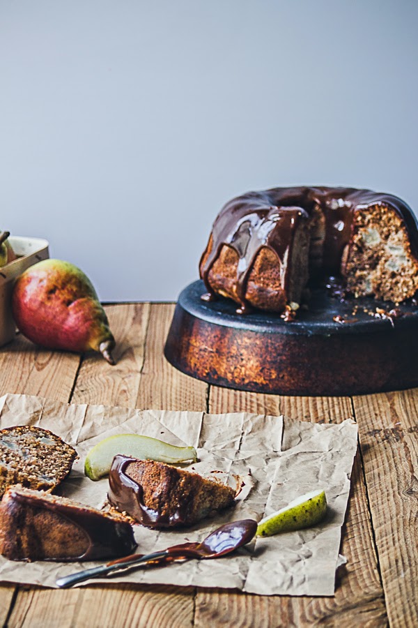 Pear Bundt Cake with Caramel Glaze This is a Sweet Blog Pear Bundt