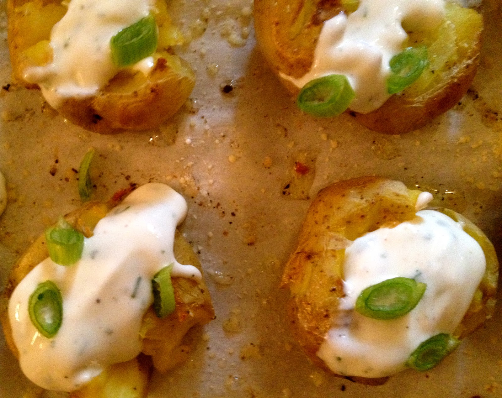 A Southern Soul Crushed New Potatoes with Ranch Dressing