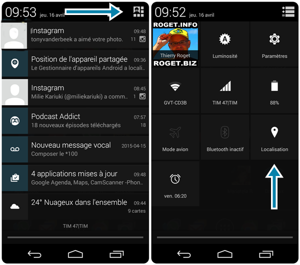 paramétrage de la localisation google sur smartphone