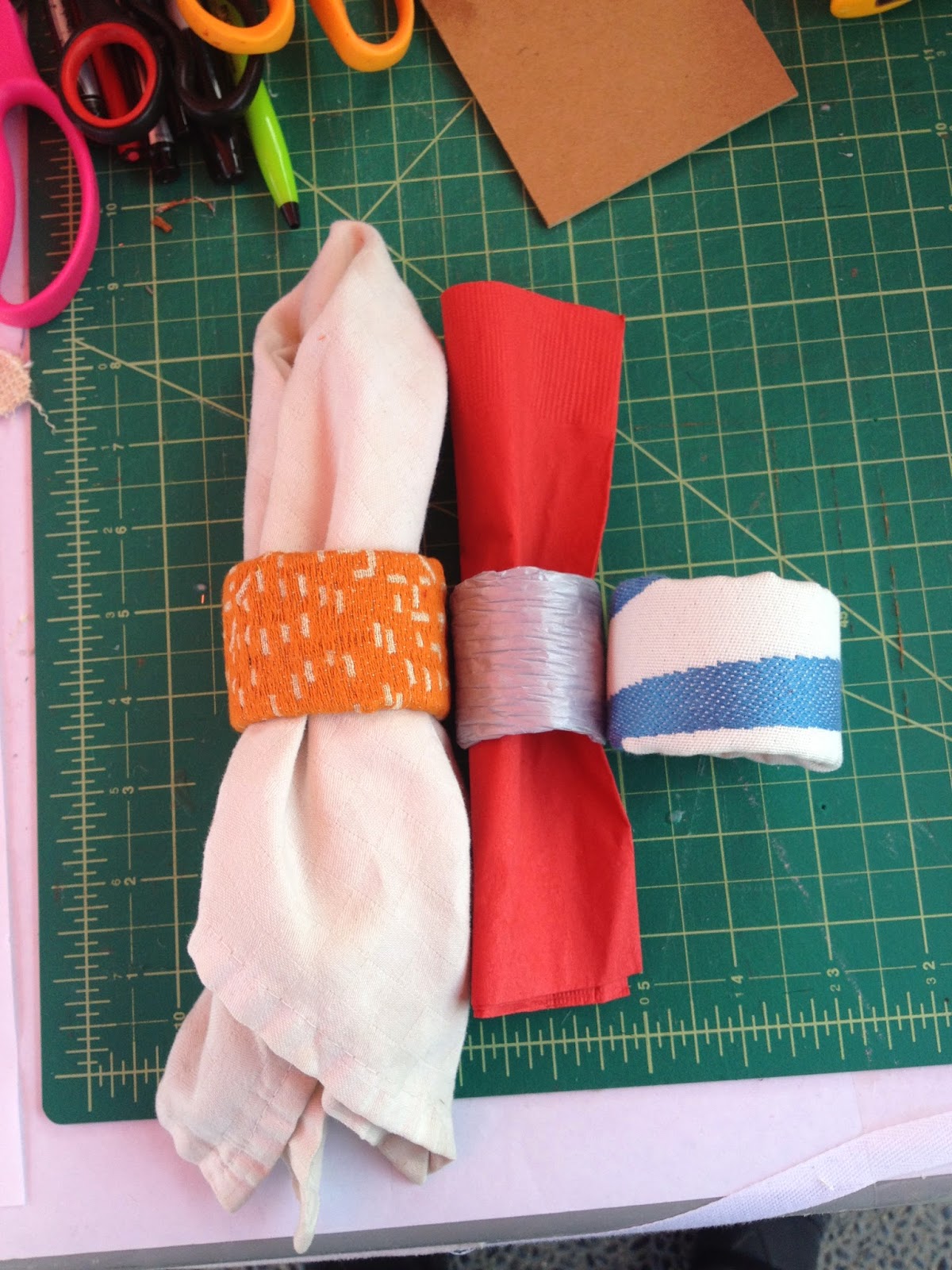 SF Bay Area Etsy Street Team Tuestorial Fabric Napkin Rings