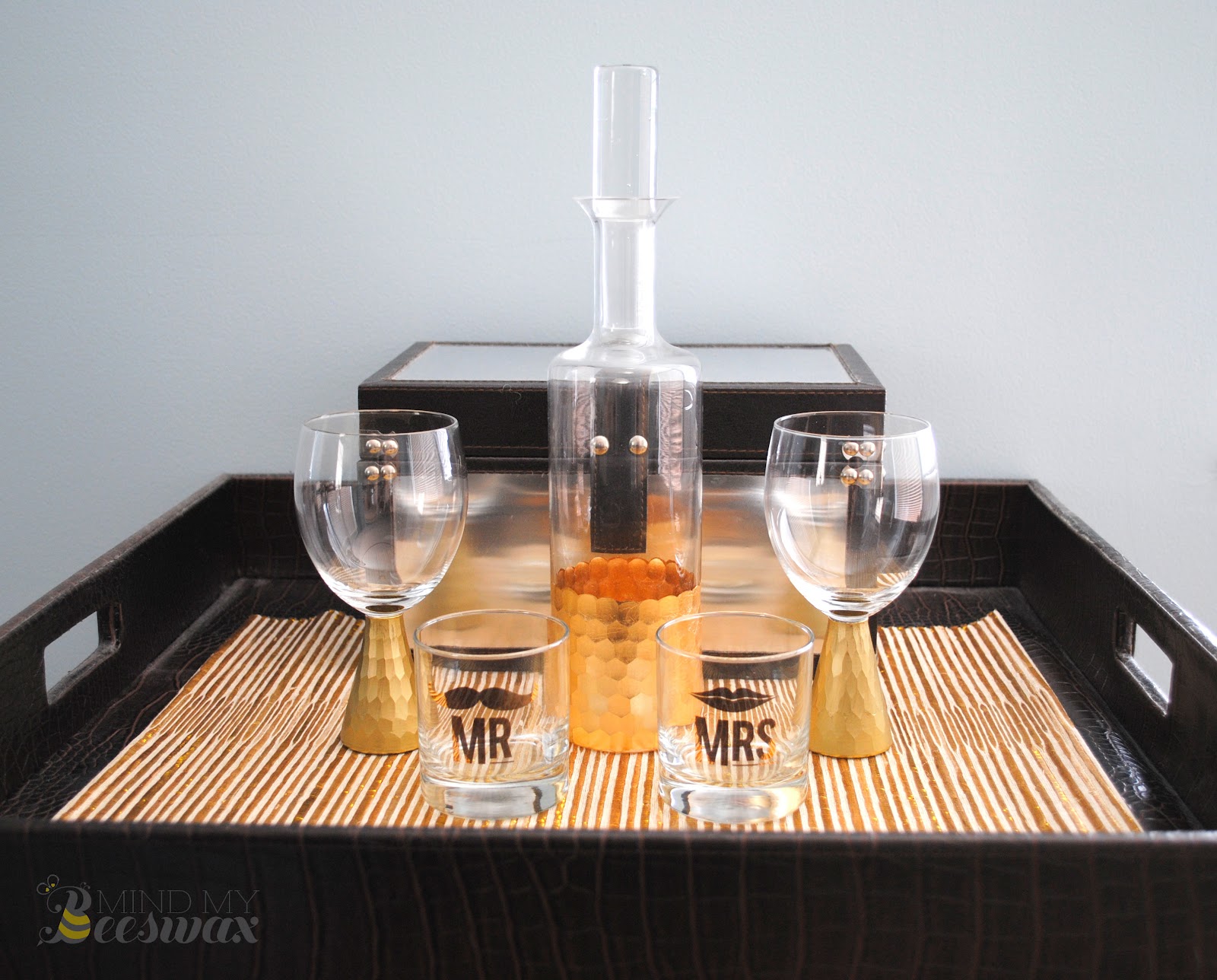 Mind My Beeswax Mix & Match Bar Collector {Z Gallerie Gold Decanter}