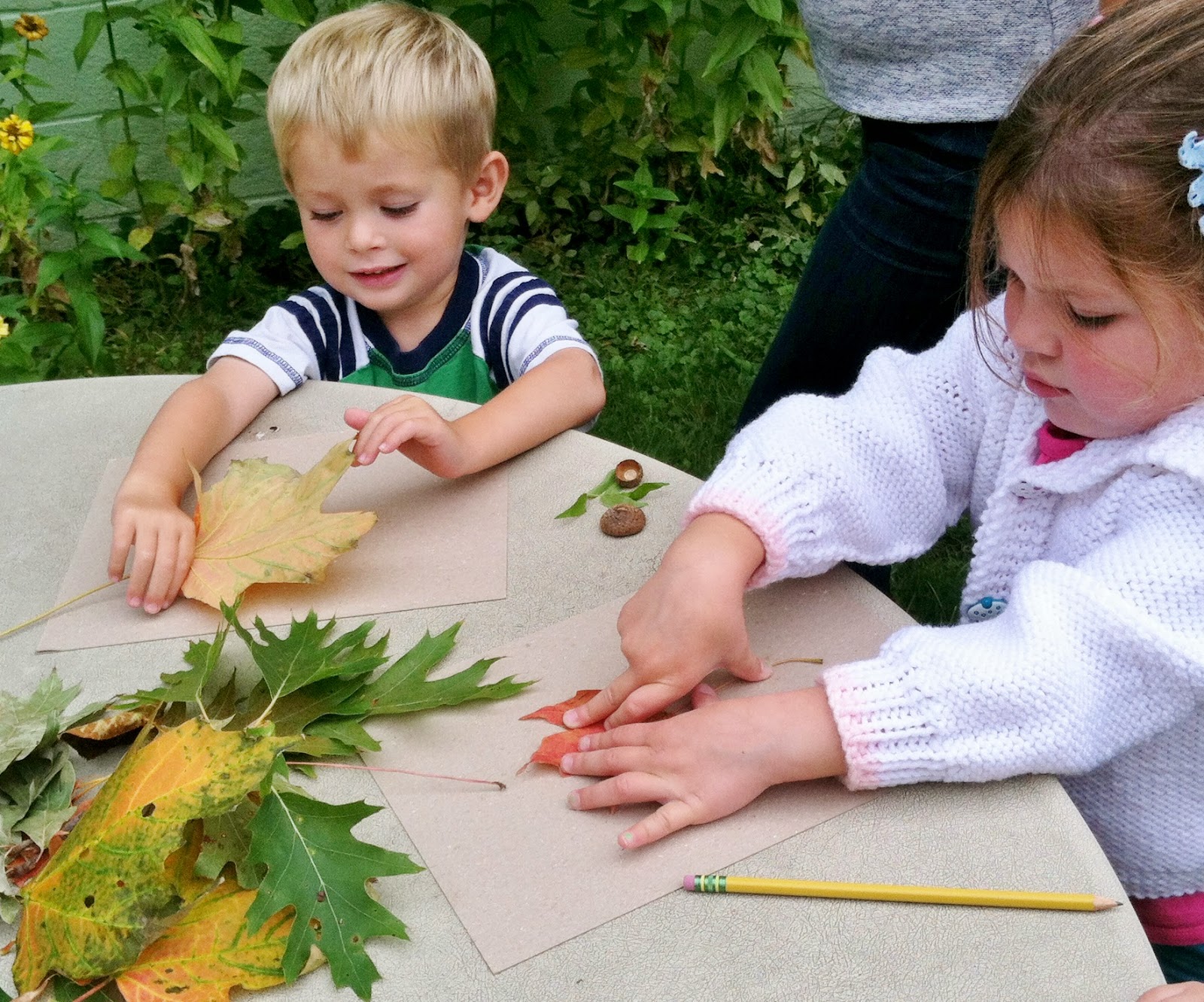 art and soul preschool Leaf Rubbings