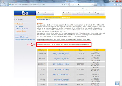 vimicro.com - Drivers genéricos para qualquer WebCam