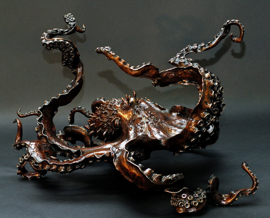 octopus bronze sculpture table