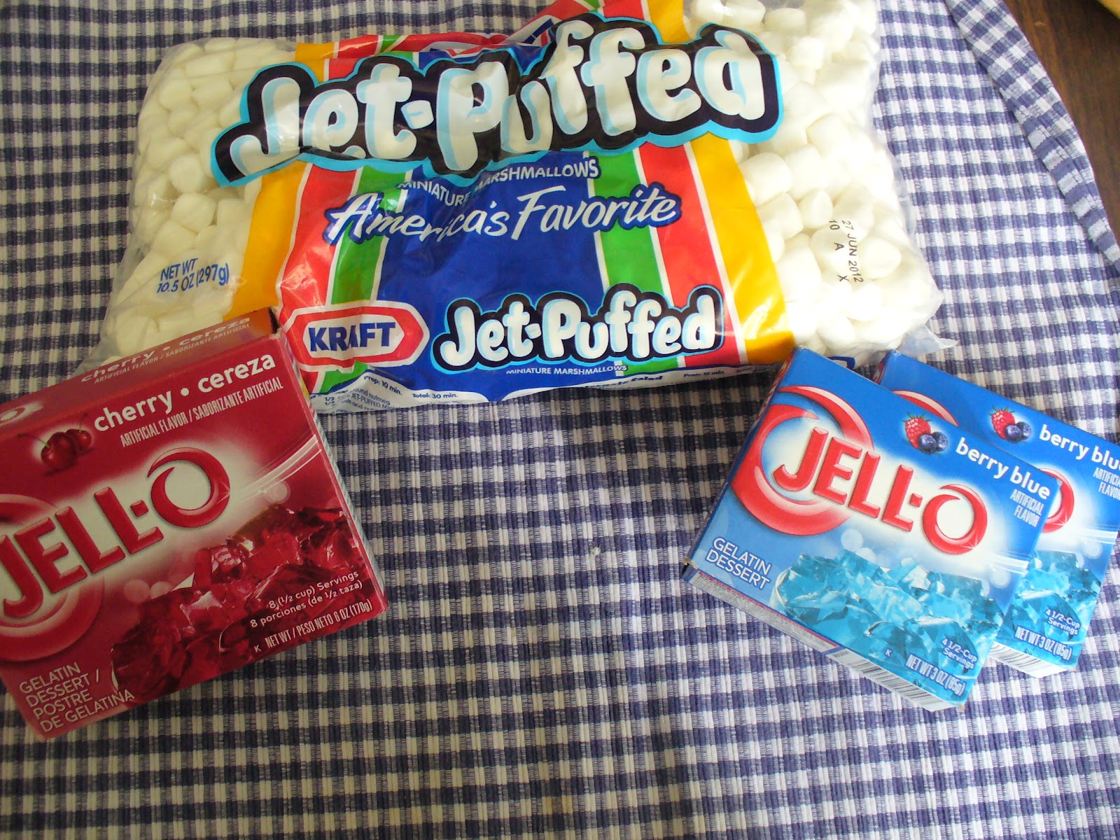 Recipe Shoebox Patriotic Jello Cups