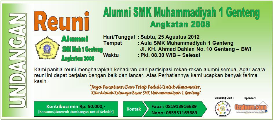 Undangan Reuni Angkatan 2008