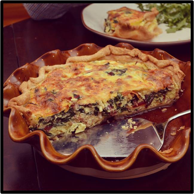 A Texas Belle Swiss Chard & Pancetta Quiche