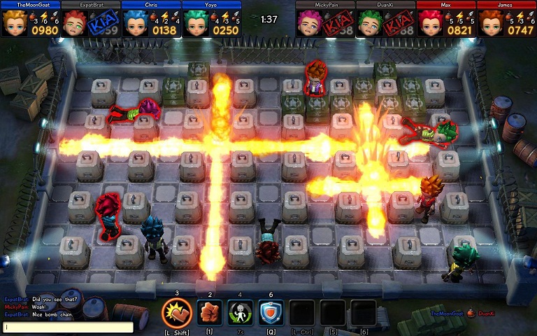 Monte sua estratégia para explodir seu adversário! Game PC Bomb Buddies Online