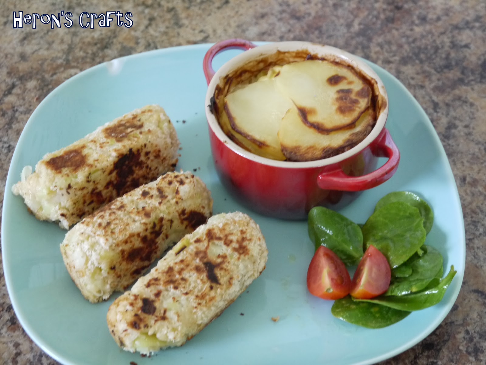 Heron's Crafts Sausages with Leek and Potato Bake