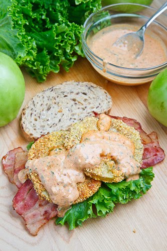 Fried Green Tomato BLT with Remoulade on Closet Cooking