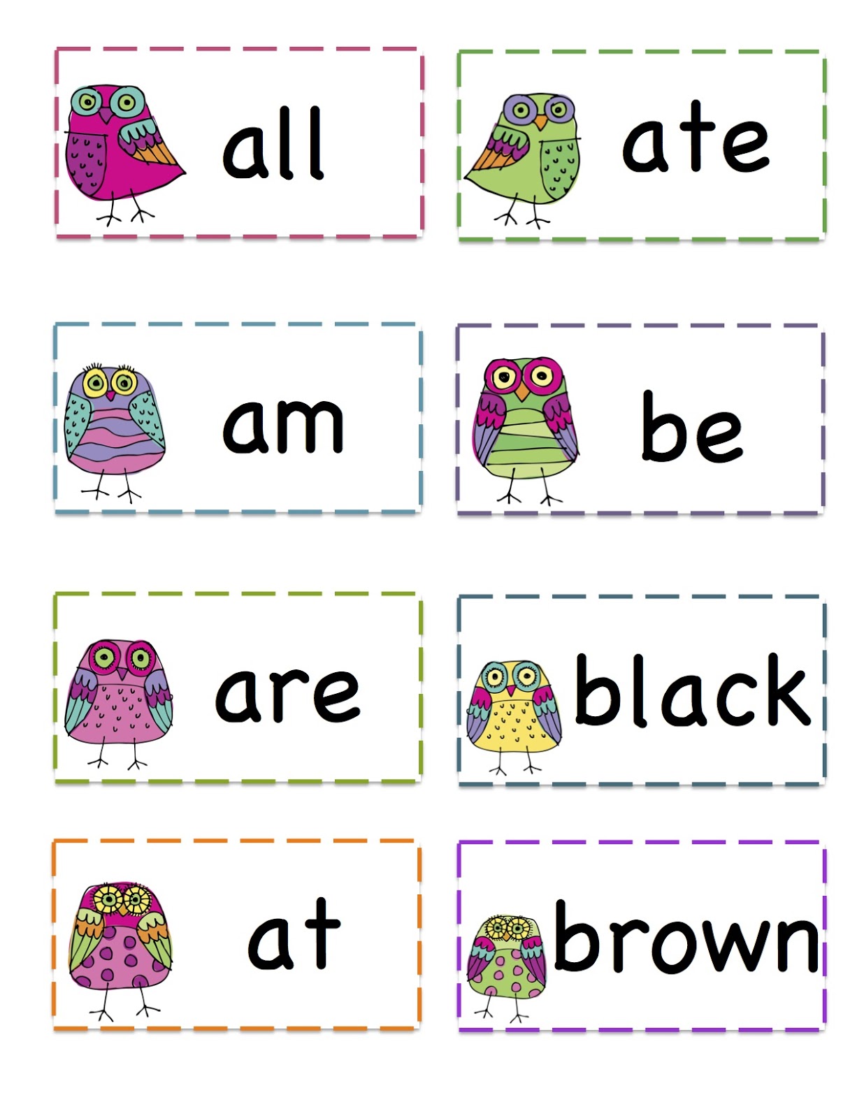 free printable kindergarten sight word lists